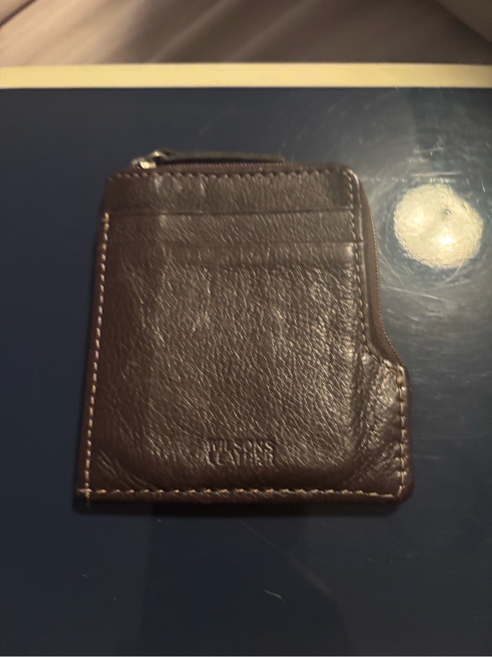 Wilsons Leather Dark Brown Zip Card Holder
